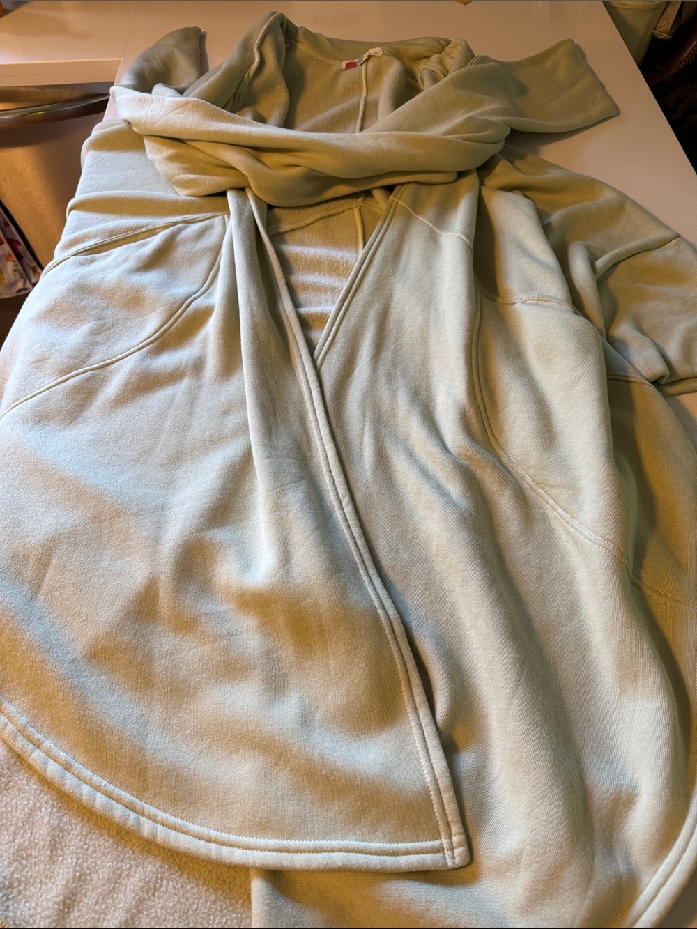 Soft Open-Front Women’s Poncho Shrug in Light Sage
